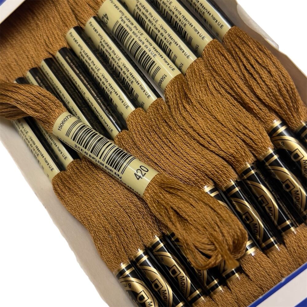 BRAND NEW DMC Floss #420 DARK HAZELNUT BROWN ** 12 Skeins for $10.25 **